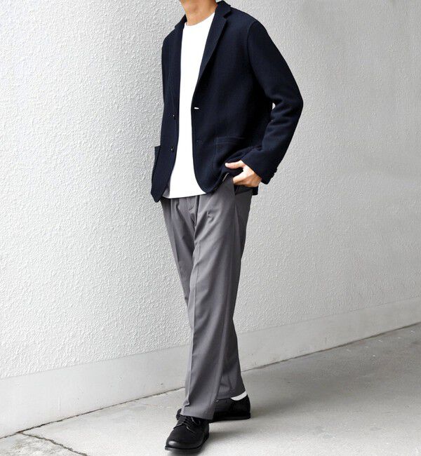 SHIPS any「SHIPS any:〈洗濯機可能〉TEXBRID(R) リネン混 タックハニカム ニット ジャケット◇」|テーラードジャケット|