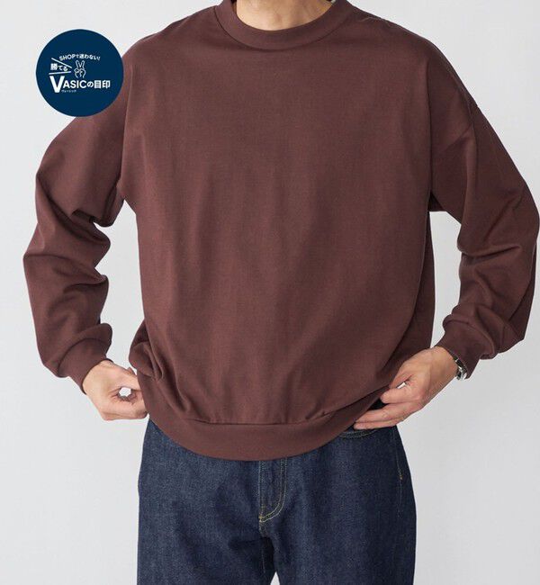 SHIPS「SHIPS: スビン ギザ コットン ロングスリーブ Tシャツ」|Tシャツ・カットソー|ブラウン系