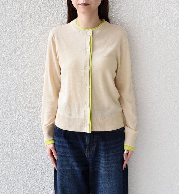 SHIPS Colors 「SHIPS Colors:〈手洗い可能〉配色 ニット クルーネック カーディガン◇」|カーディガン|