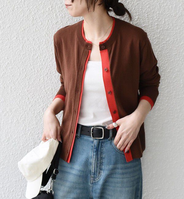 SHIPS Colors 「SHIPS Colors:〈手洗い可能〉配色 ニット クルーネック カーディガン◇」|カーディガン|