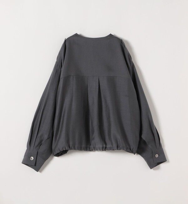 quaranciel「《追加予約》quaranciel:〈手洗い可能〉リネン ミックス ノーカラー ドロスト ブルゾン」|ブルゾン・スタジャン|