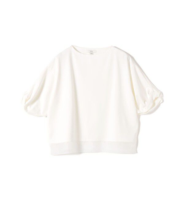 SHIPS for women「〈洗濯機可能〉袖 ツイスト デザイン シアー ドッキング TEE」|Tシャツ・カットソー|