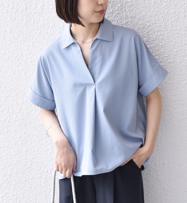 SHIPS Colors 「《予約》SHIPS Colors:〈汗染み軽減・吸水速乾〉ASSET(TM) スキッパー シャツ◆」|シャツ・ブラウス|