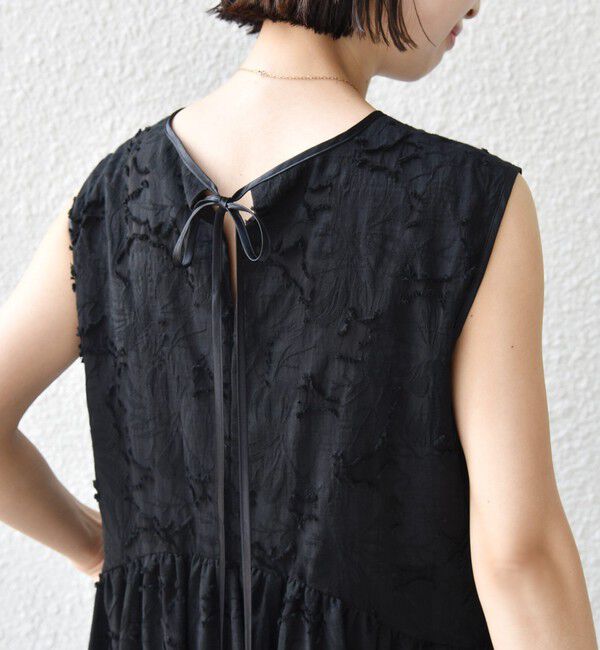 SHIPS for women「《予約》〈手洗い可能〉シアー ジャカード ノースリーブ ワンピース」|ワンピース|