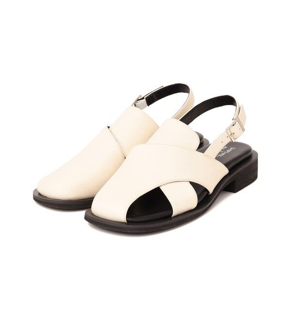 SHIPS any「《予約》【SHIPS any別注】ALL BLACK:  バック ストラップ サンダル」|サンダル|