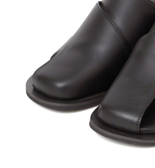 SHIPS any「《予約》【SHIPS any別注】ALL BLACK:  バック ストラップ サンダル」|サンダル|