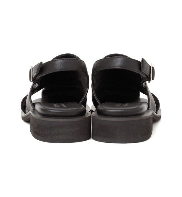 SHIPS any「《予約》【SHIPS any別注】ALL BLACK:  バック ストラップ サンダル」|サンダル|