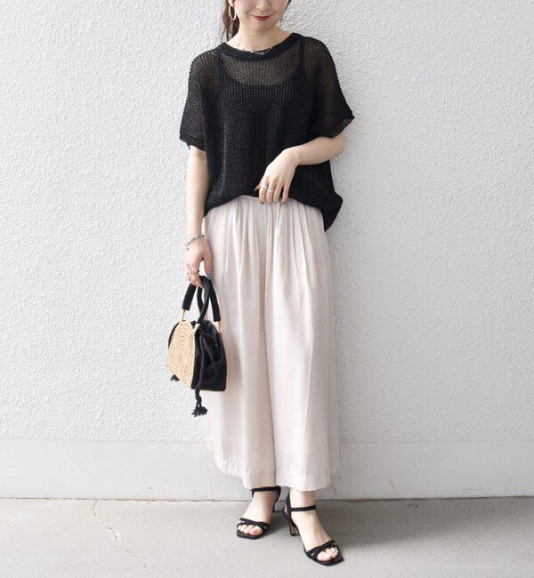 SHIPS any「《予約》SHIPS any:〈洗濯機可能〉シャンブレー タック ガウチョ パンツ」|その他|