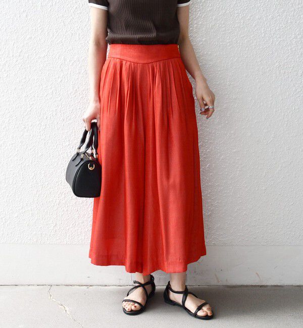 SHIPS any「《予約》SHIPS any:〈洗濯機可能〉シャンブレー タック ガウチョ パンツ」|その他|