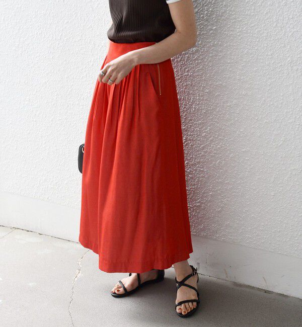 SHIPS any「《予約》SHIPS any:〈洗濯機可能〉シャンブレー タック ガウチョ パンツ」|その他|