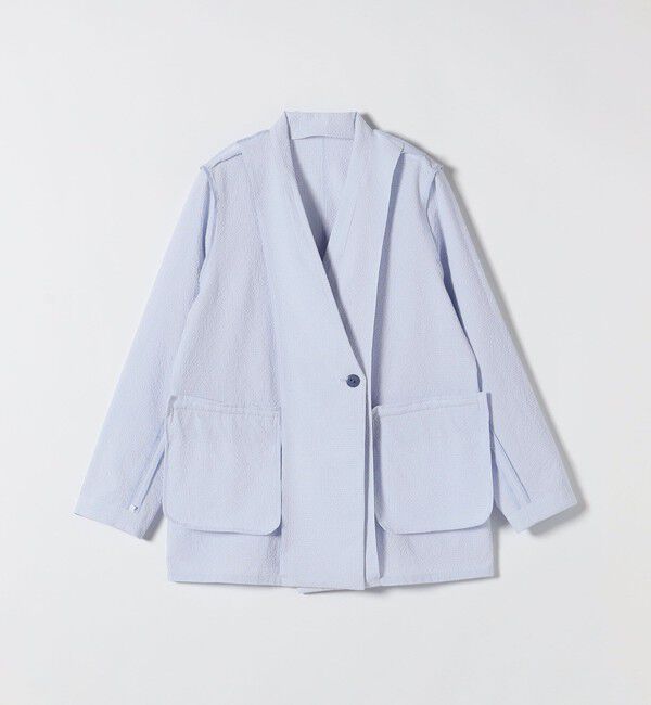 quaranciel「《予約》quaranciel:〈手洗い可能〉シアー カラミ テーラード ダブル ジャケット」|その他|