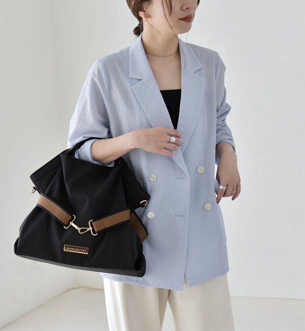 quaranciel「《予約》quaranciel:〈手洗い可能〉シアー カラミ テーラード ダブル ジャケット」|その他|