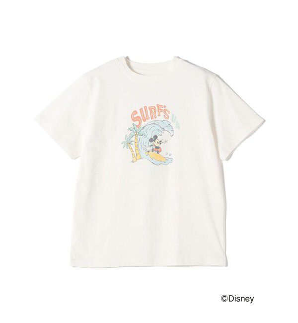 SHIPS Colors 「SHIPS Colors:〈洗濯機可能〉リンク ミッキー サーフ Tシャツ」|Tシャツ・カットソー|オフホワイト