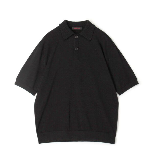 CABaN「コットン ポロニットプルオーバー」|ニット・セーター|19 ブラック