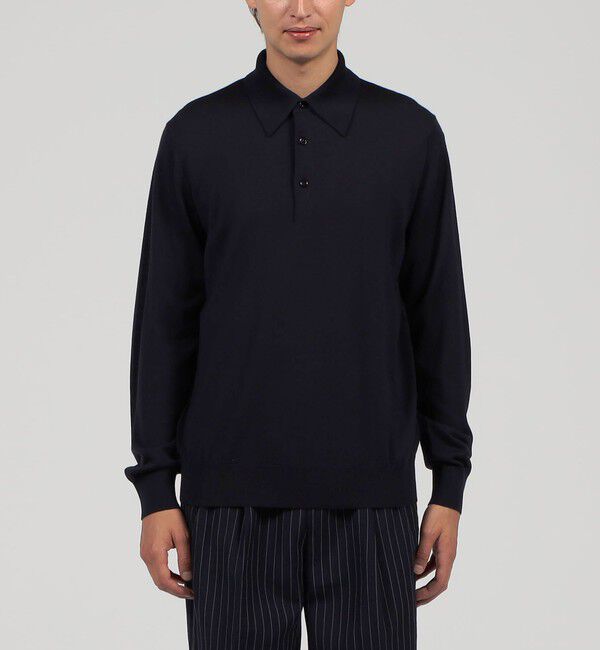 TOMORROWLAND MENS「TOMORROWLAND tricot スーパーファインメリノウール ニットポロシャツ」|ニット・セーター|