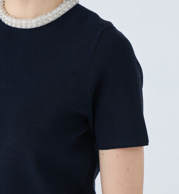 Ballsey「パールコンビ ショートスリーブプルオーバー」|ニット・セーター|