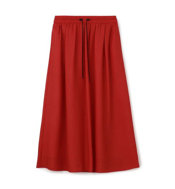 MACPHEE「【WEB限定】クレープサテン ギャザーロングスカート」|フレア|