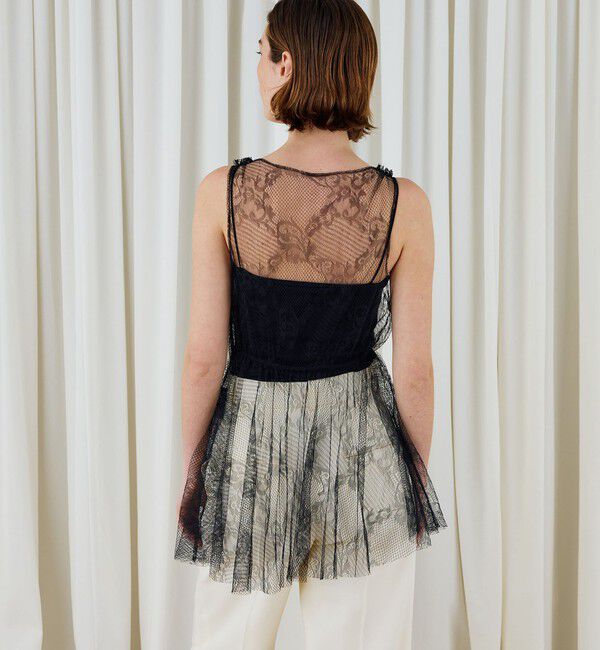 DES PRES「コードリーレース ペプラムノースリーブブラウス」|シャツ・ブラウス|