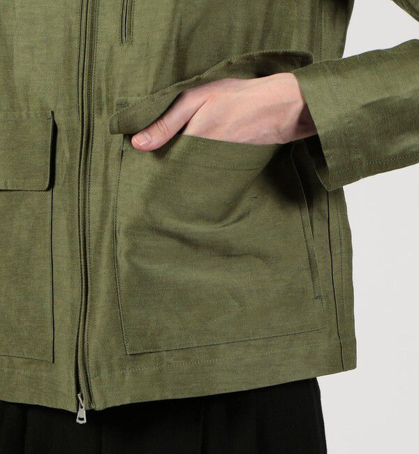 TOMORROWLAND MENS「リネンキュプラ ジップアップブルゾン」|ブルゾン・スタジャン|