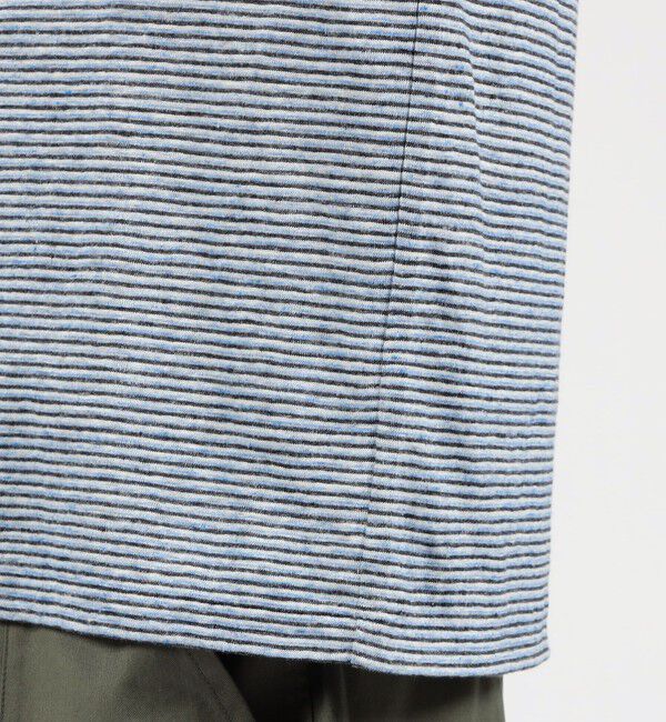 TOMORROWLAND MENS「リネン ボーダー ハーフスリーブカットソー BOTTO GIUSEPPE」|Tシャツ・カットソー|