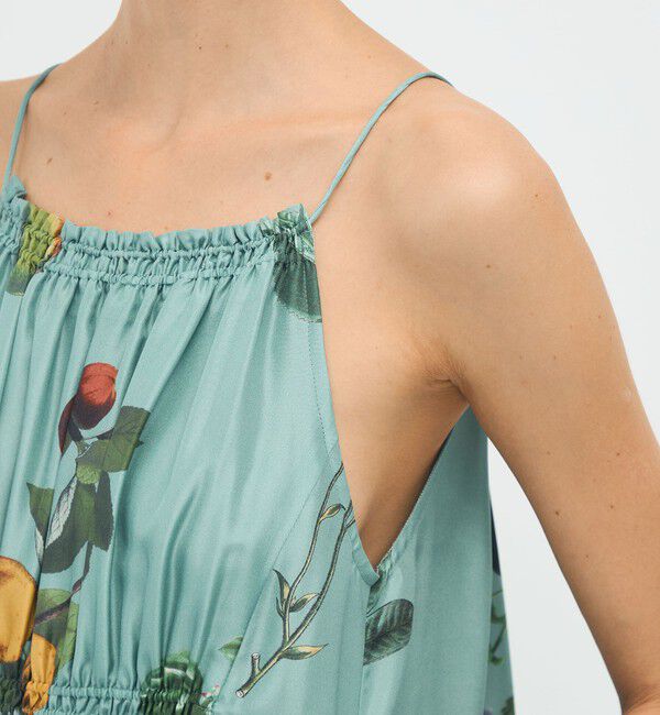 CABaN「CABaN シルク Green Showerプリント キャミソールワンピース」|ワンピース|