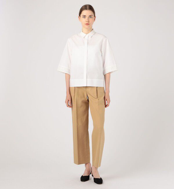 TOMORROWLAND collection「スクエアドットエンブロイダリー ハーフスリーブブラウス」|シャツ・ブラウス|