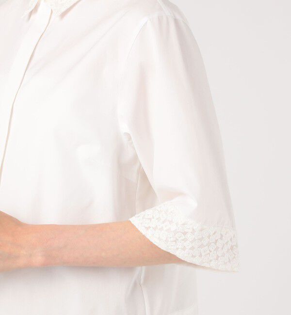 TOMORROWLAND collection「スクエアドットエンブロイダリー ハーフスリーブブラウス」|シャツ・ブラウス|