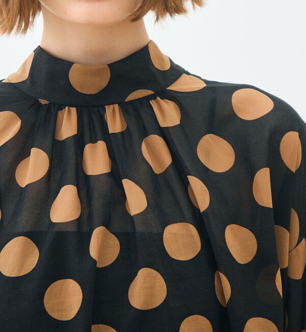 TOMORROWLAND collection「イヴェールドットプリント バックリボンブラウス」|シャツ・ブラウス|