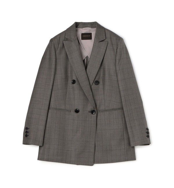 TOMORROWLAND collection「365 GLEN CHECK ダブルブレストジャケット」|テーラードジャケット|48 ブラウン系