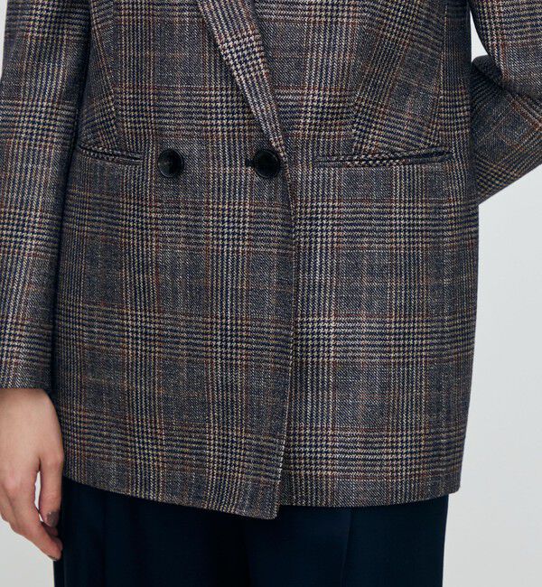 TOMORROWLAND collection「SILK AIR GLEN CHECK ダブルブレストジャケット」|テーラードジャケット|