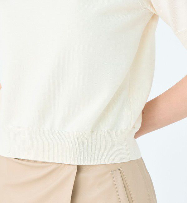 Ballsey「パールコンビ バックシャンハーフスリーブプルオーバー」|ニット・セーター|