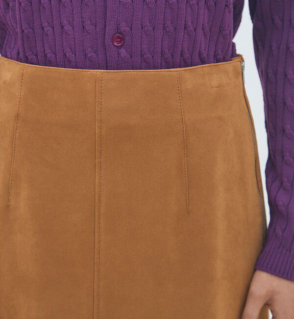 MACPHEE「フェイクスエード Iラインマキシスカート」|タイト|