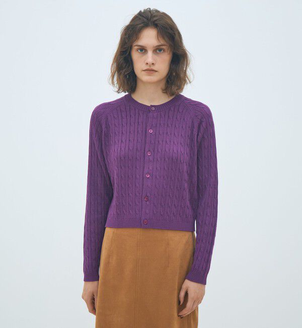 MACPHEE「ギザケーブル クルーネックカーディガン」|カーディガン|