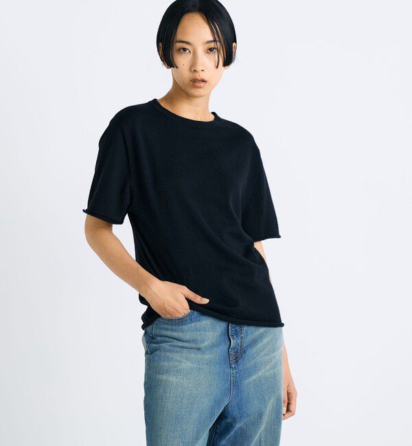 Edition「コットンカシミヤ ハーフスリーブニット」|ニット・セーター|