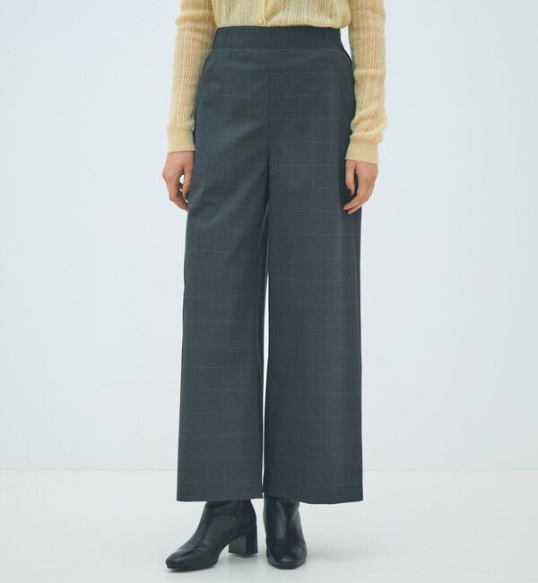 MACPHEE「ポリエステルウールストレッチチェック フレアパンツ」|その他|