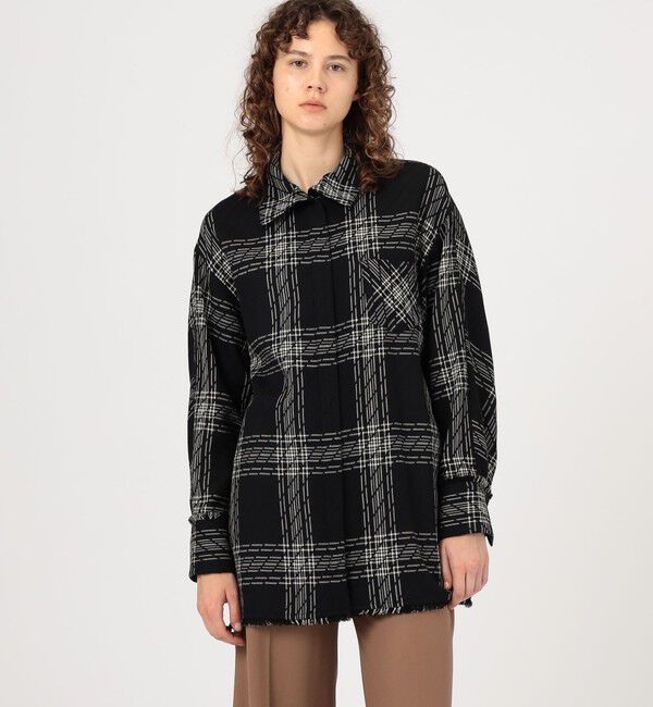 DES PRES「 ハイツイストウールチェック スタンドカラーコート」|その他|