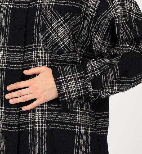 DES PRES「 ハイツイストウールチェック スタンドカラーコート」|その他|