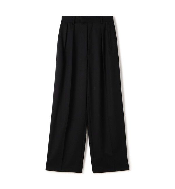 Edition「Super160's ウールツイル 2タックワイドスラックス」|スラックス|19 ブラック