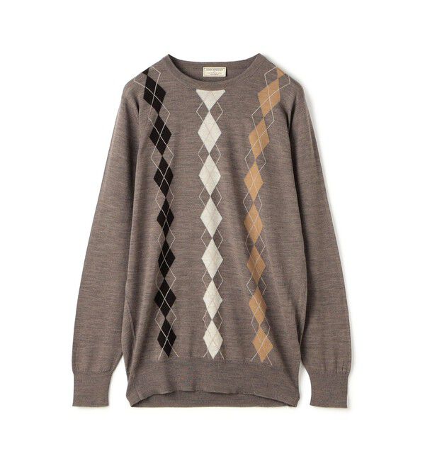 TOMORROWLAND MENS「【別注】JOHN SMEDLEY ウール アーガイルクルーネック プルオーバーニット」|ニット・セーター|46 ブラウン系