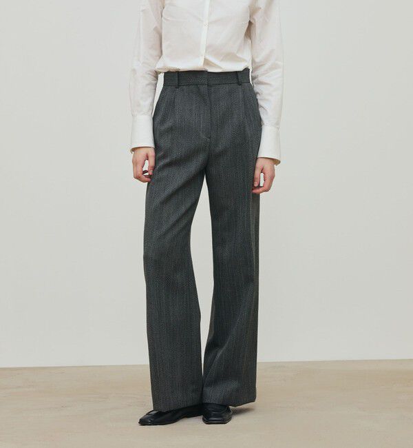 DES PRES「シェトランドへリンボーン ワイドパンツ」|スラックス|