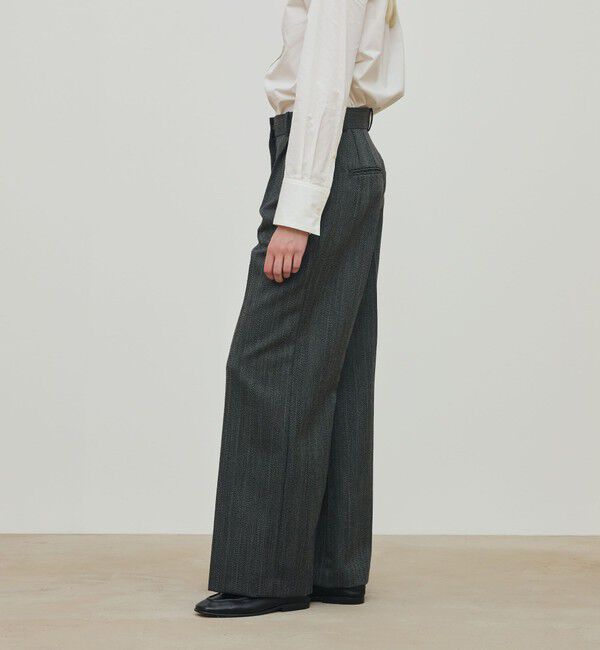 DES PRES「シェトランドへリンボーン ワイドパンツ」|スラックス|