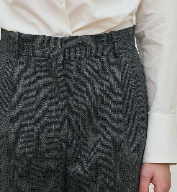 DES PRES「シェトランドへリンボーン ワイドパンツ」|スラックス|