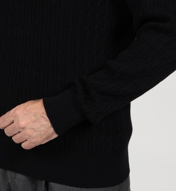 TOMORROWLAND MENS「コットンシルク ポロカラー ケーブルニット」|ニット・セーター|