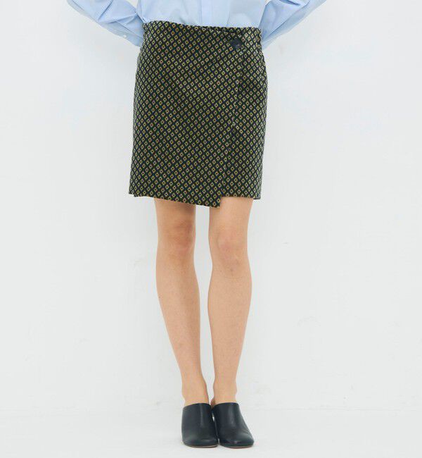 CABaN「コットンベルベット ジオメトリックプリントミニスカート」|スカート|