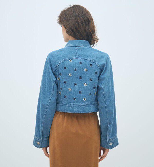 MACPHEE「ボタニカルエンブロイダリーデニム ショートジャケット」|デニムジャケット|