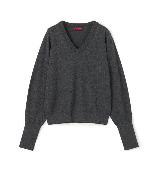CABaN「コットンカシミヤストレット Vネックプルオーバー」|ニット・セーター|17 チャコールグレー