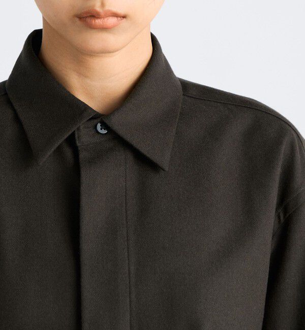 Edition「ウールメルトンポプリン クロップドシャツ」|シャツ・ブラウス|