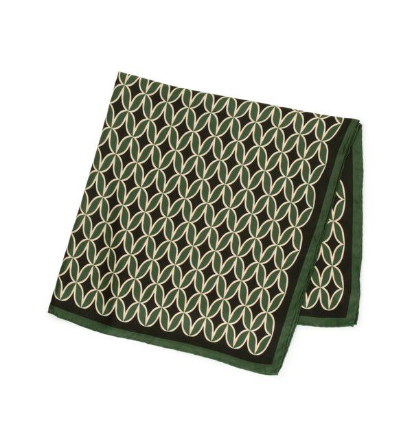 TOMORROWLAND GOODS「TOMORROWLAND ジオメトリック柄 シルクスカーフ」|バンダナ・スカーフ|56 カーキ系