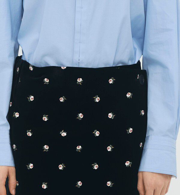 CABaN「ベロア PETIT ROSEプリントミニスカート」|スカート|