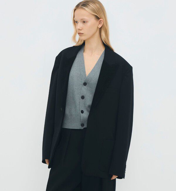 CABaN「ウールギャバジン コーデュロイラペルテーラードジャケット 」|テーラードジャケット|